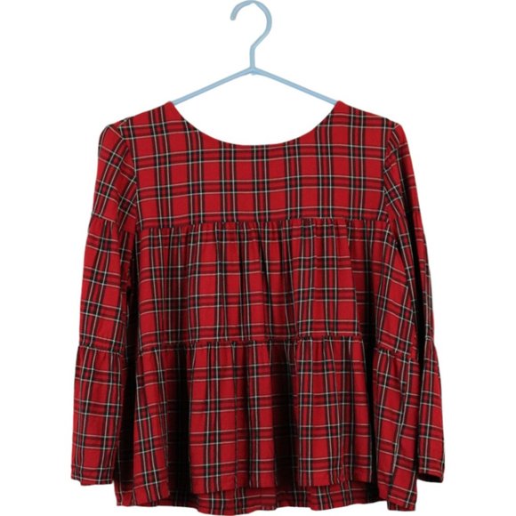 Madewell Scarlet Checkered Blouse - Picture 7 of 10